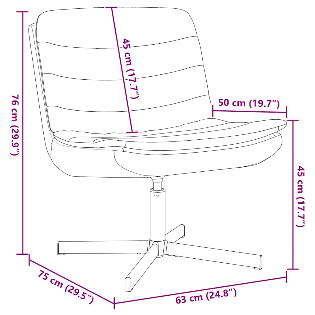 Swivel Chair Cream 63 x 75 x 76 cm Fabric