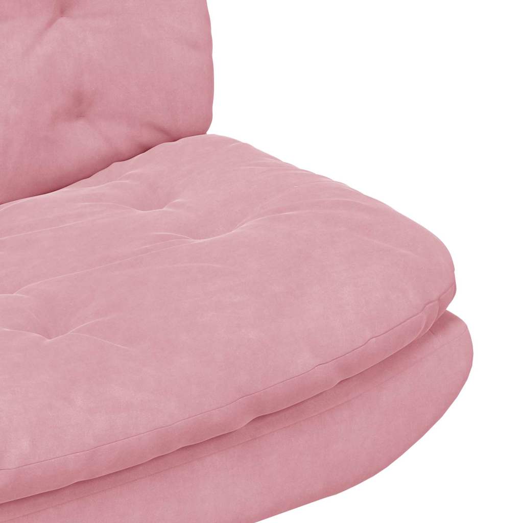 Swivel Relaxing Chair with Cushion Pink 63 x 75 x 76 cm Velvet