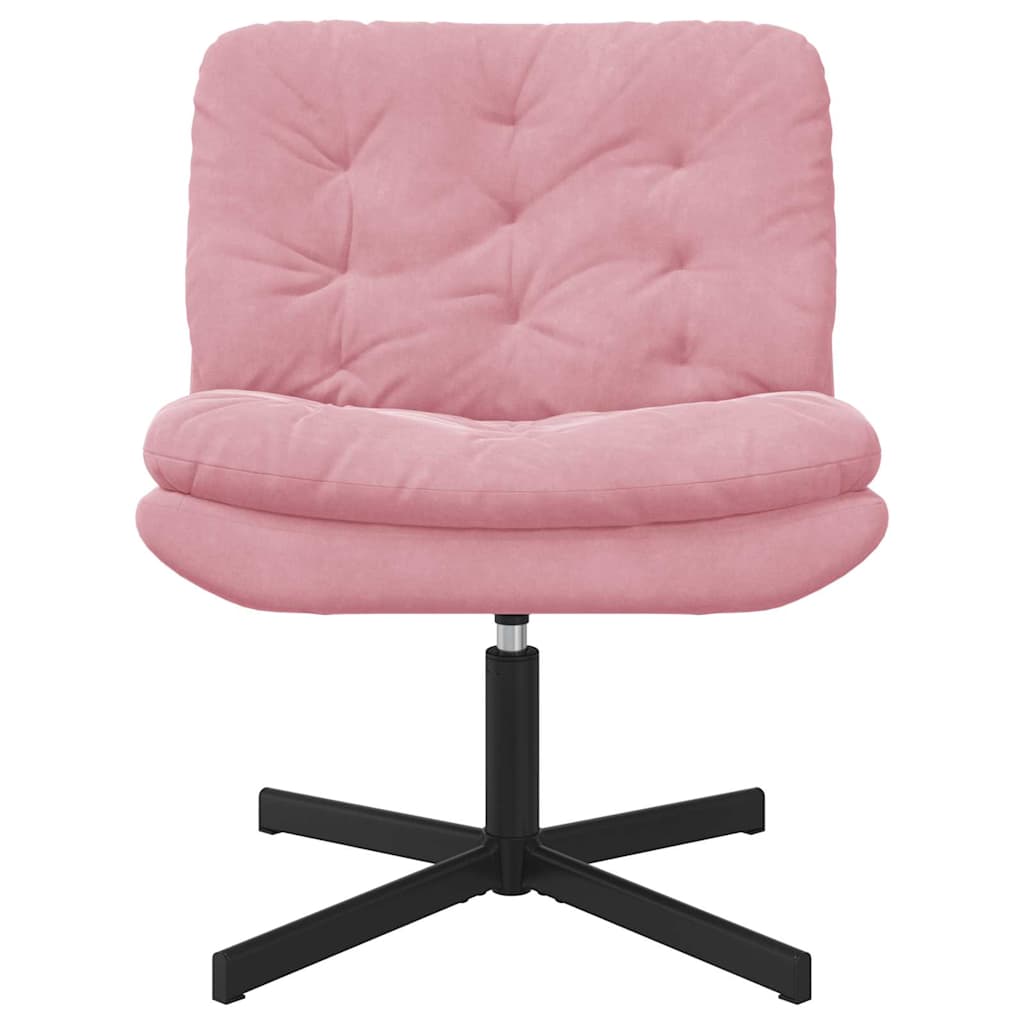 Swivel Relaxing Chair with Cushion Pink 63 x 75 x 76 cm Velvet