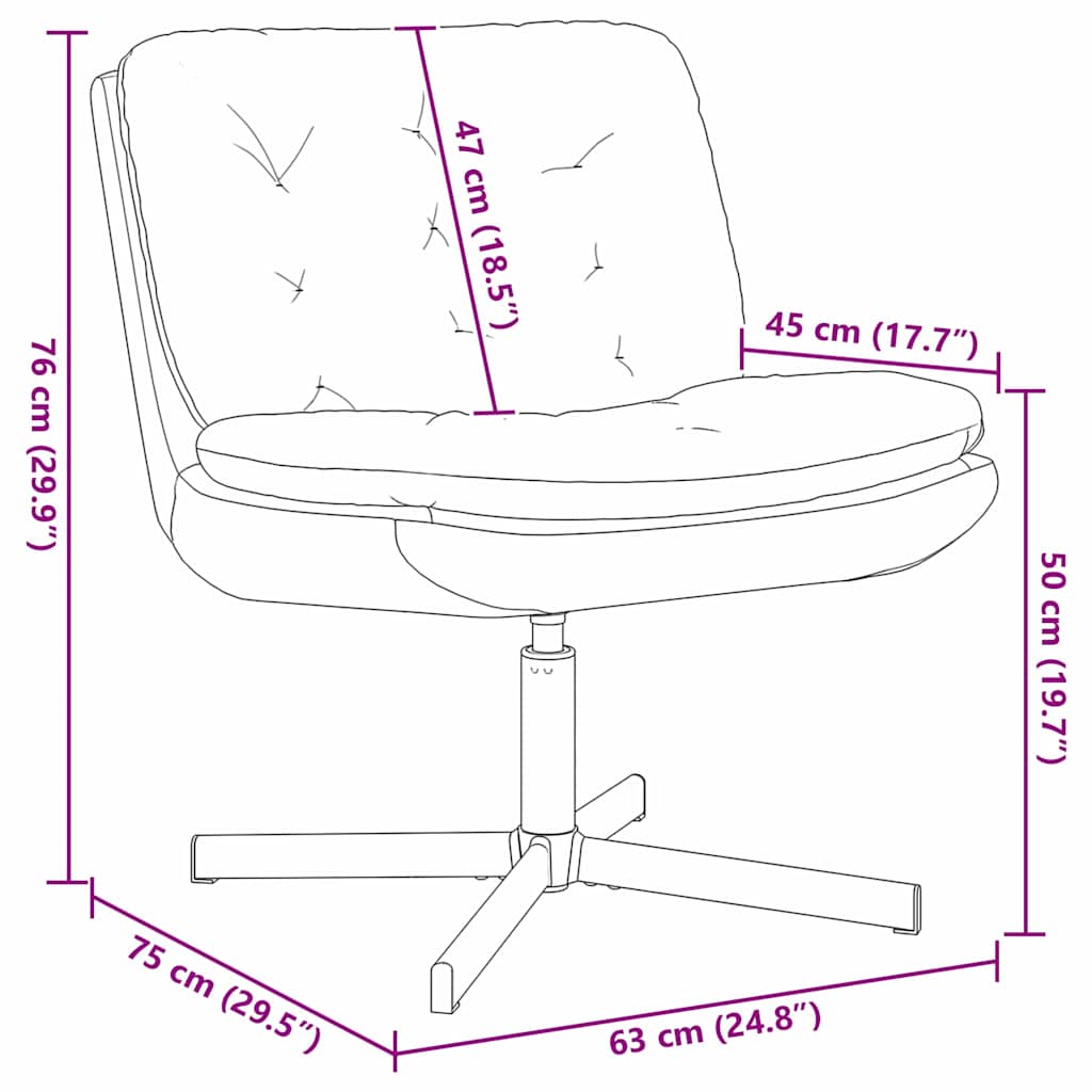 Swivel Relaxing Chair with Cushion Pink 63 x 75 x 76 cm Velvet