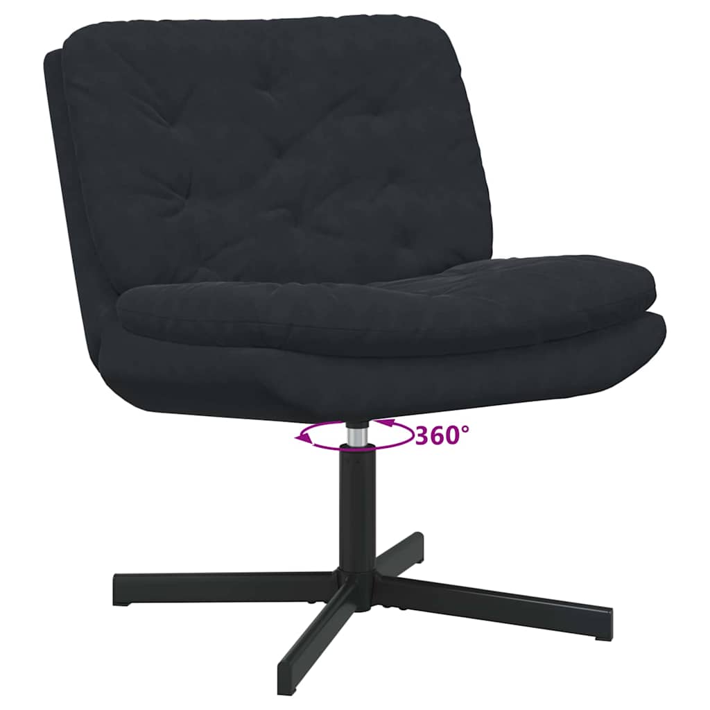 Swivel Relaxing Chair with Cushion Black 63 x 75 x 76 cm Velvet