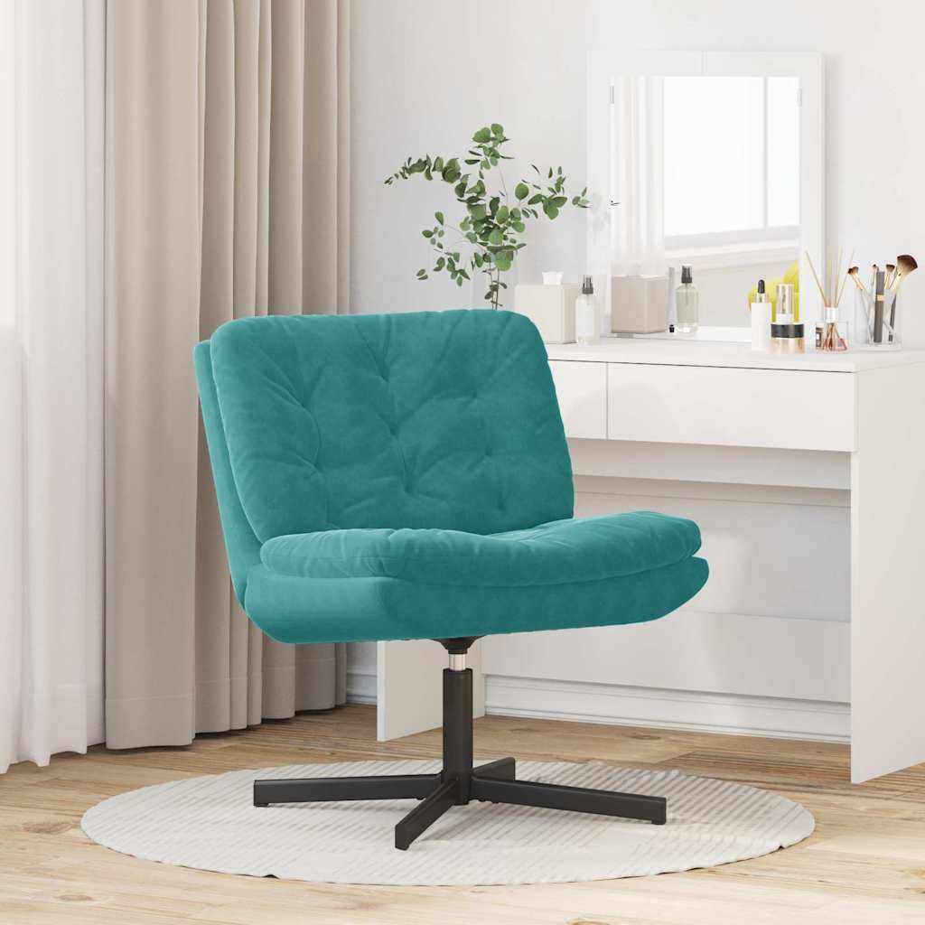 Swivel Relaxing Chair Other Turquoise 63 x 75 x 76 cm Velvet