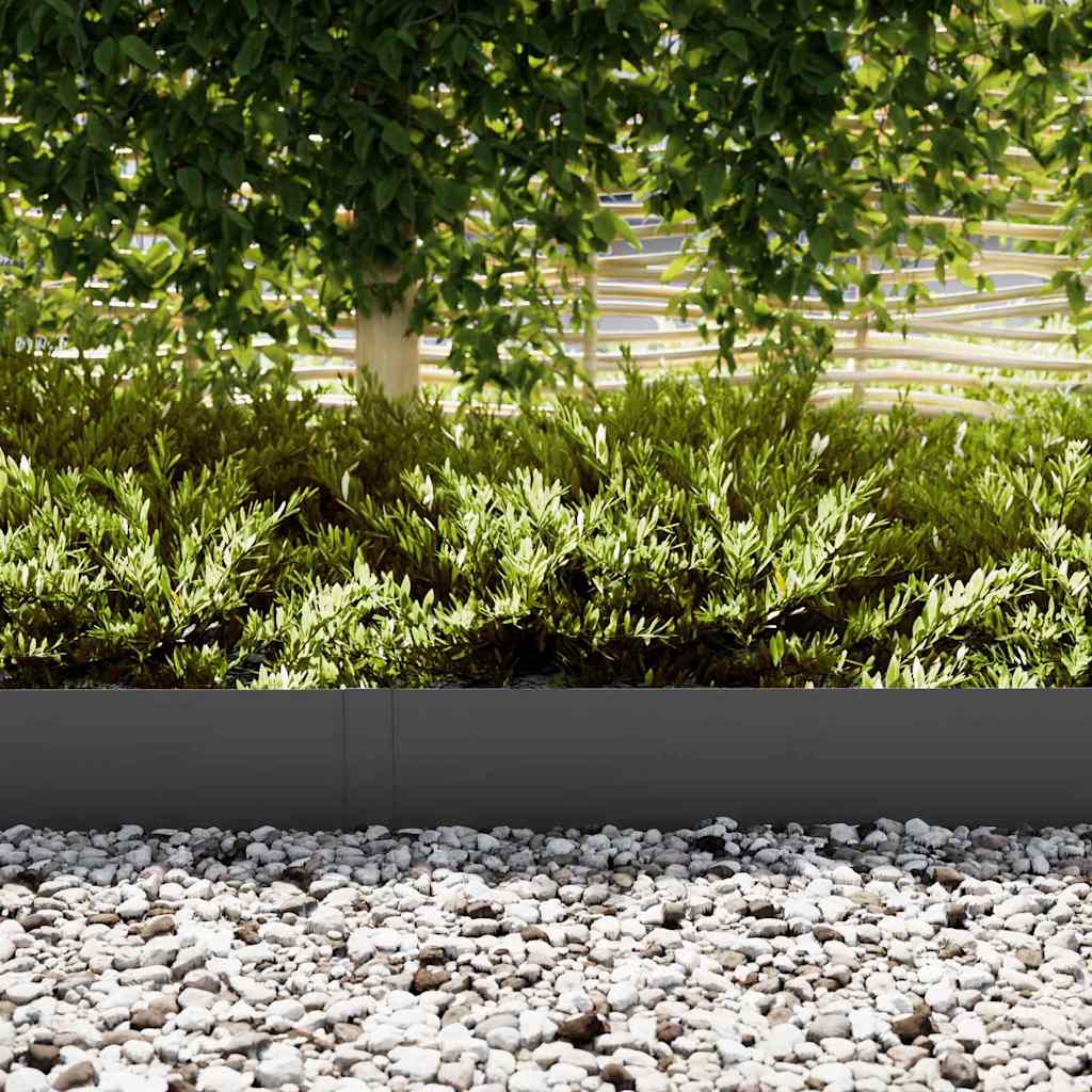 Lawn Edgings 50 pcs Black 100 x 0.5 x 20 cm Steel