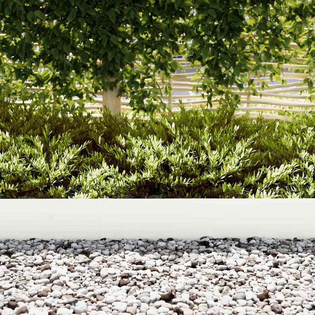 Lawn Edgings 50 pcs White 100 x 0.5 x 20 cm Steel