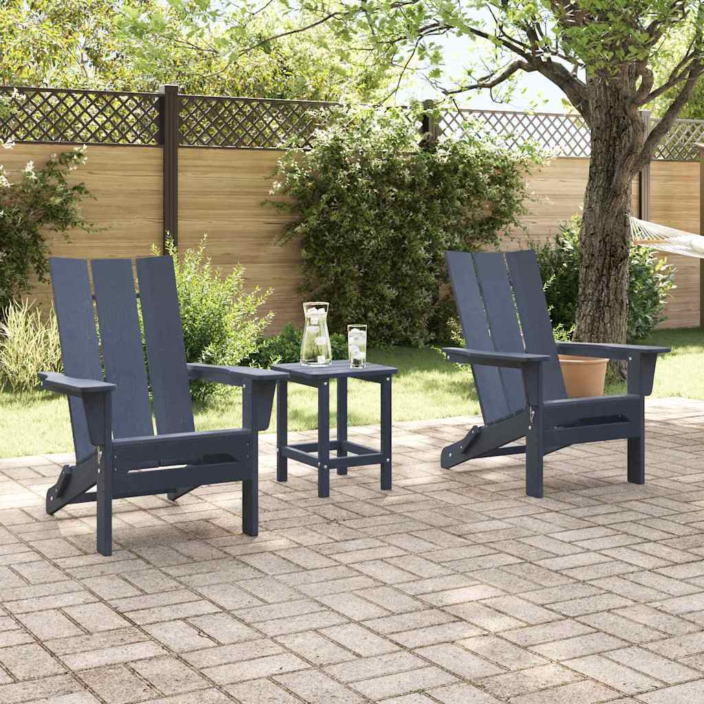 Garden Lounge Furniture 2 pcs Navy 74.5 x 80.5 x 90cm Plastic