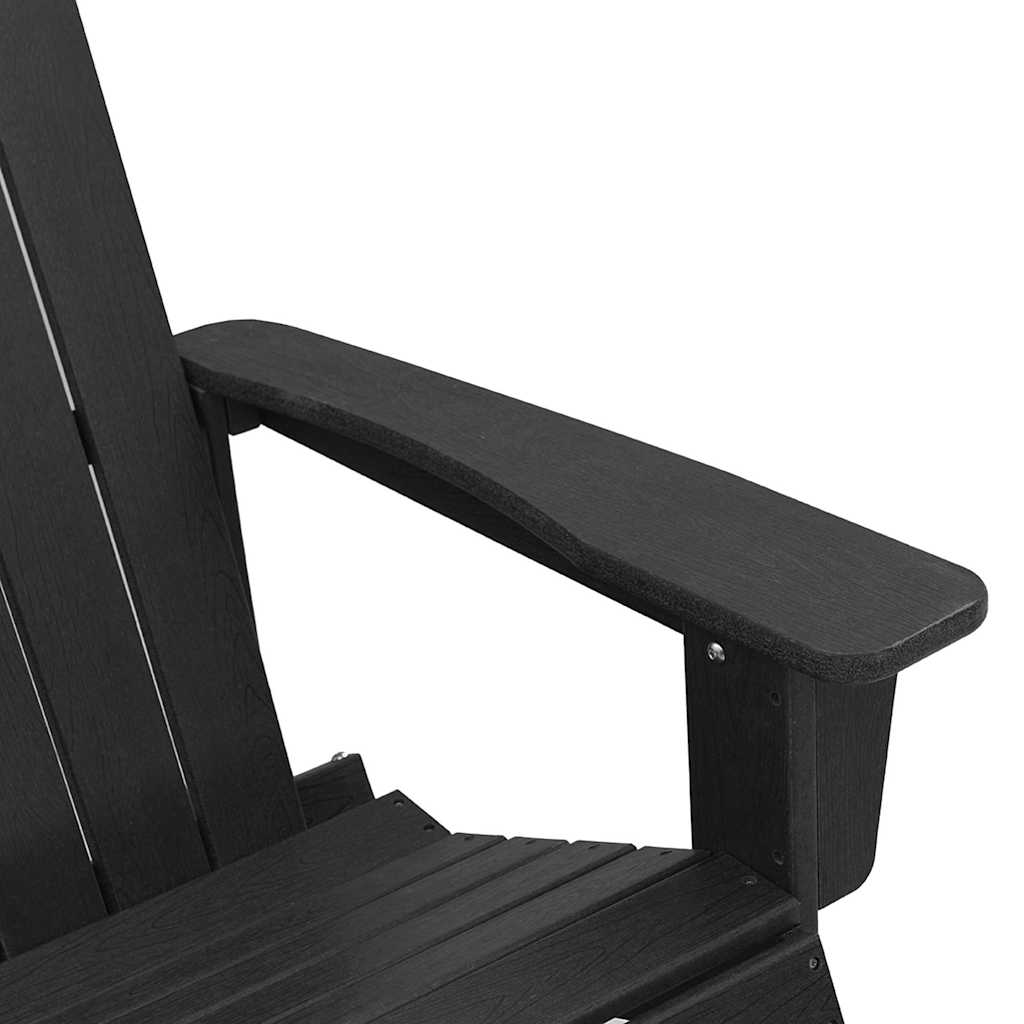 Garden Lounge Set Black HDPE