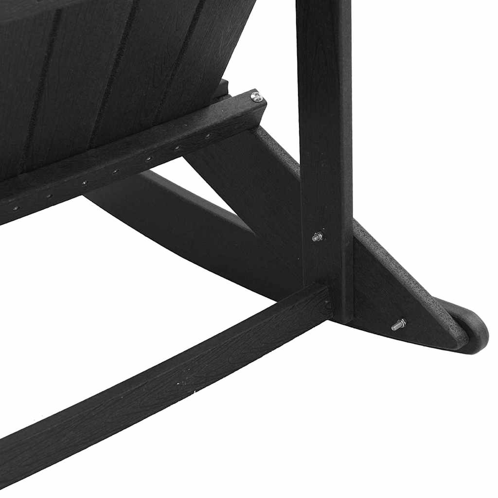 Garden Lounge Set Black HDPE