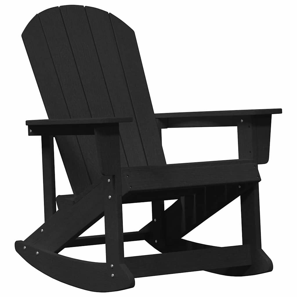 Garden Lounge Set Black HDPE