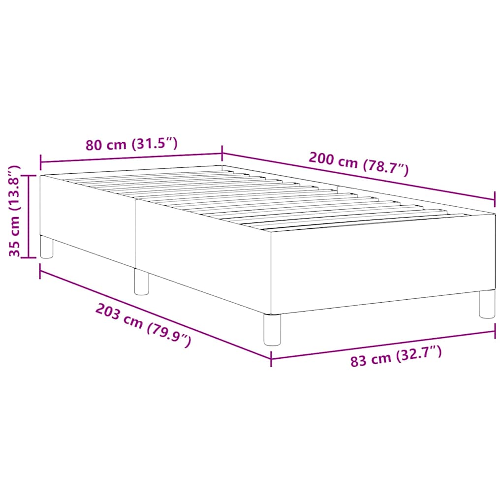 Bed Frame Blue 80 x 200 cm Corduroy fabric