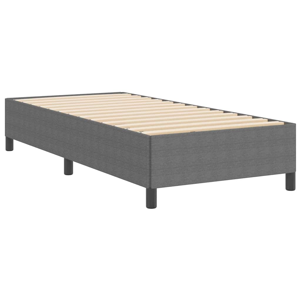 Bed Frame Light grey 90 x 190 cm Corduroy fabric