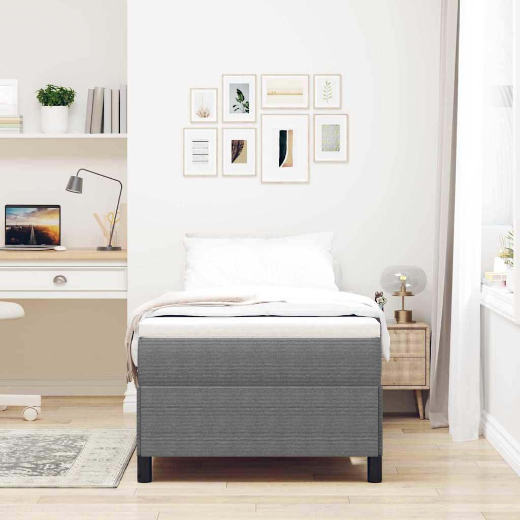 Bed Frame Light grey 90 x 200 cm Corduroy fabric