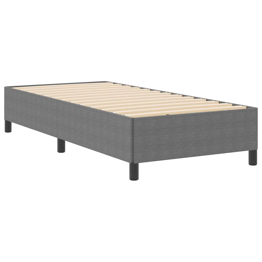 Bed Frame Light grey 90 x 200 cm Corduroy fabric