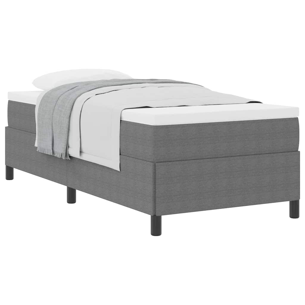 Bed Frame Light grey 90 x 200 cm Corduroy fabric