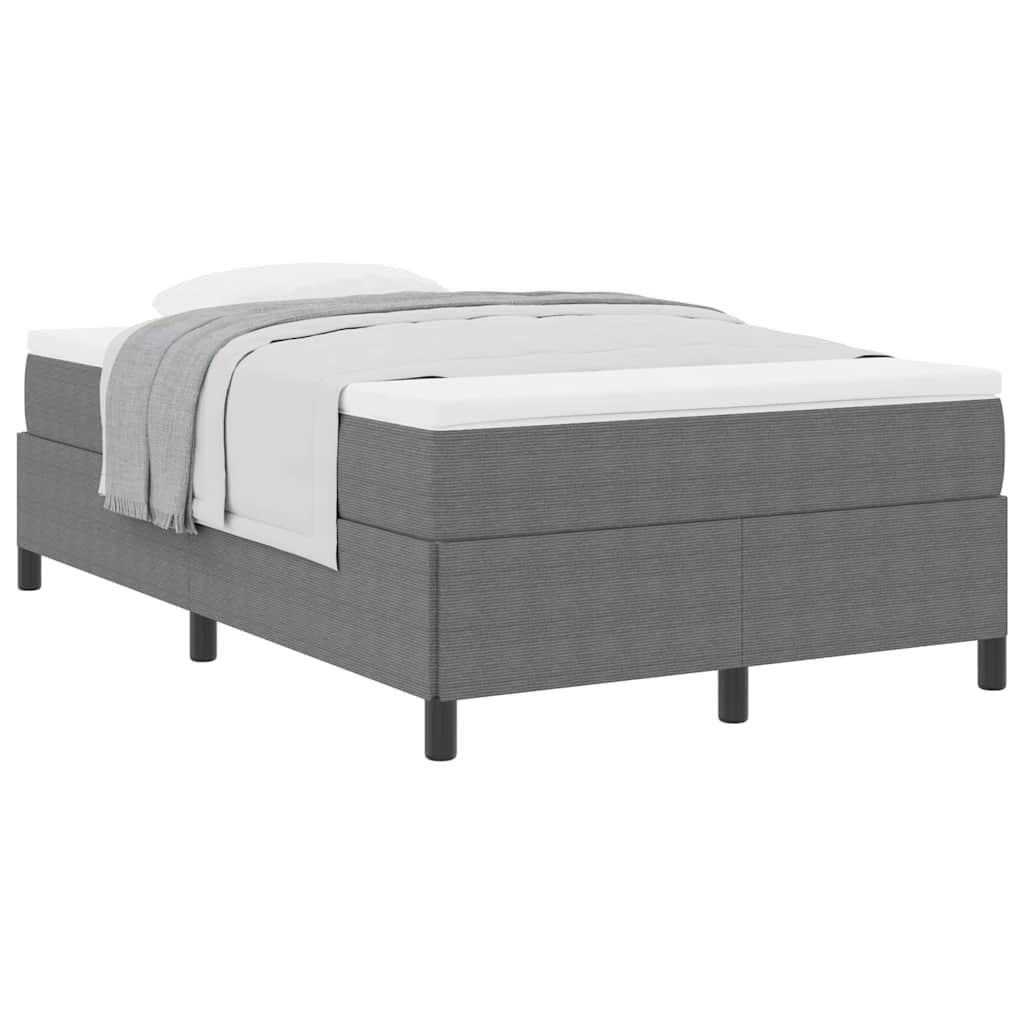 Bed Frame Light grey 120 x 190 cm Corduroy fabric