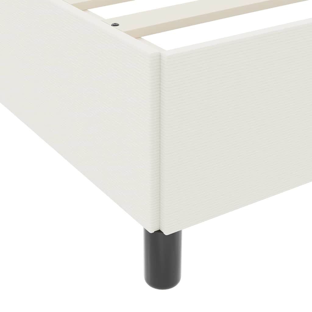 Bed Frame Cream 120 x 190 cm Corduroy fabric