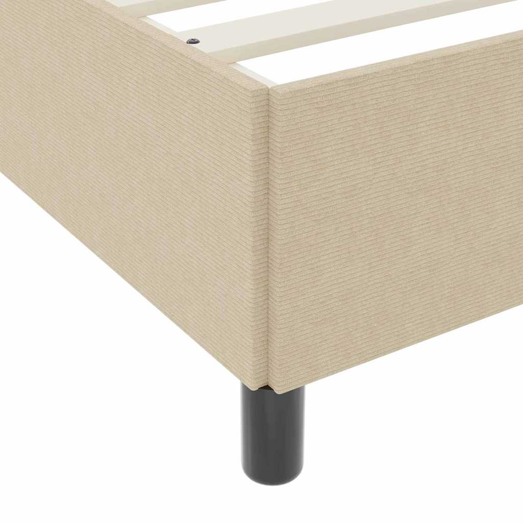 Bed Frame Grey Green 140 x 200 cm Corduroy fabric