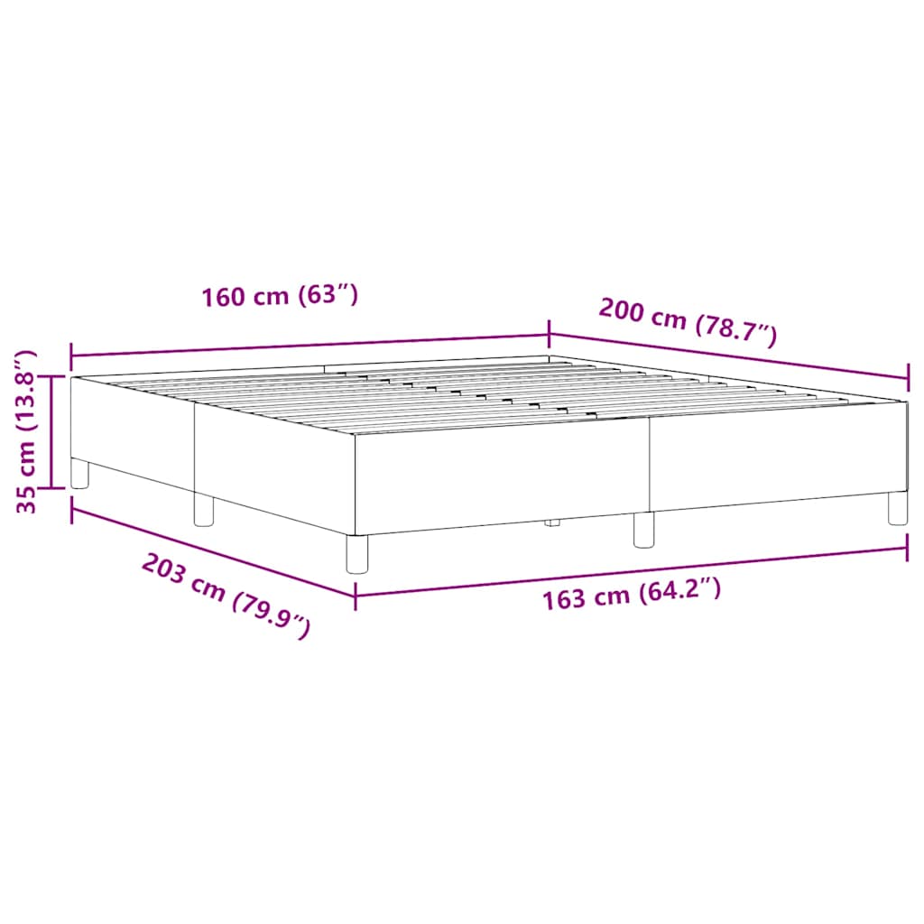 Bed Frame Light grey 160 x 200 cm Corduroy fabric