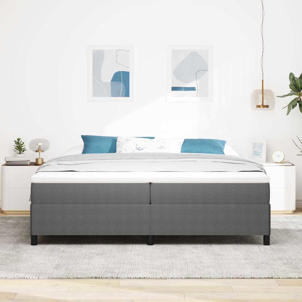 Bed Frame Light grey 200 x 200 cm Corduroy fabric