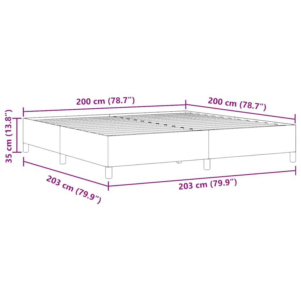 Bed Frame Dark grey 200 x 200 cm Corduroy fabric