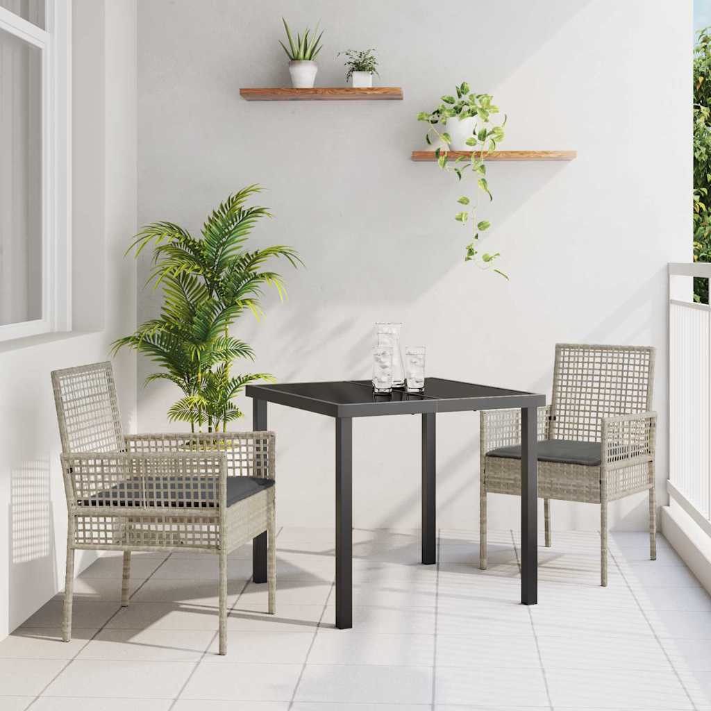 Garden Chair 2 pcs Light Grey 53 x 60 x 85cm Poly Rattan