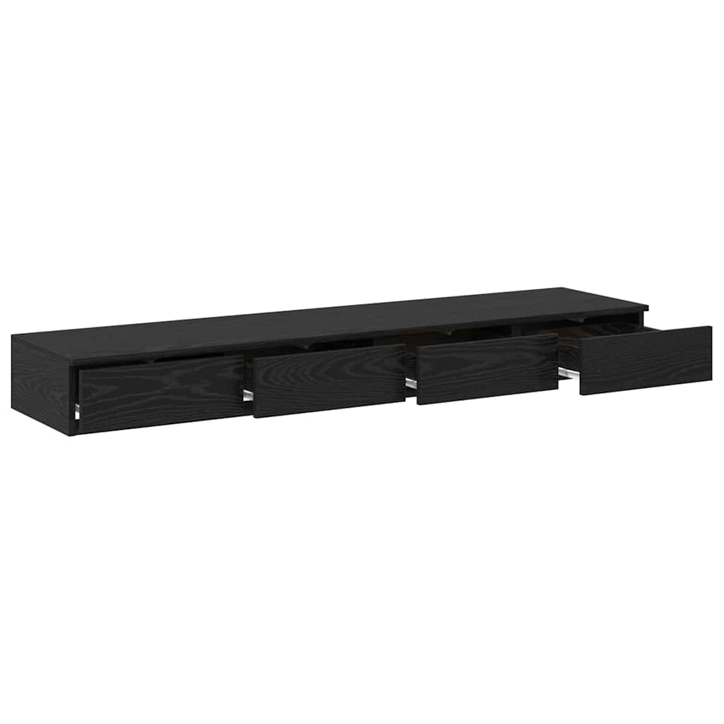 Bed Drawers Black oak 140 x 36.5 x 16.5 cm Engineered wood