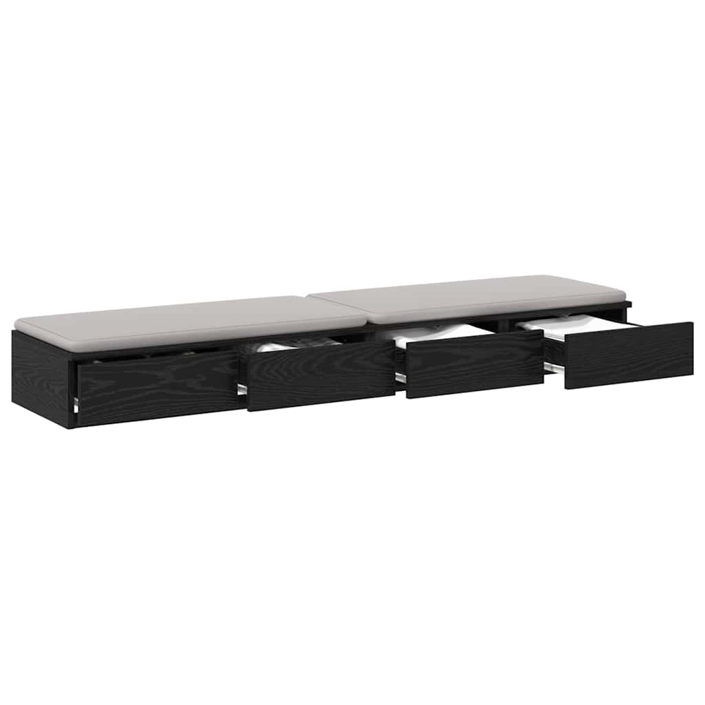 Bed Drawers Black oak 140 x 36.5 x 16.5 cm Engineered wood