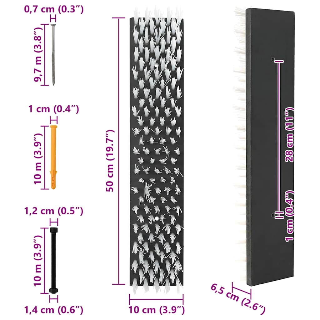 Cattle Brushes Black and White 50 x 10 x 6.5 cm