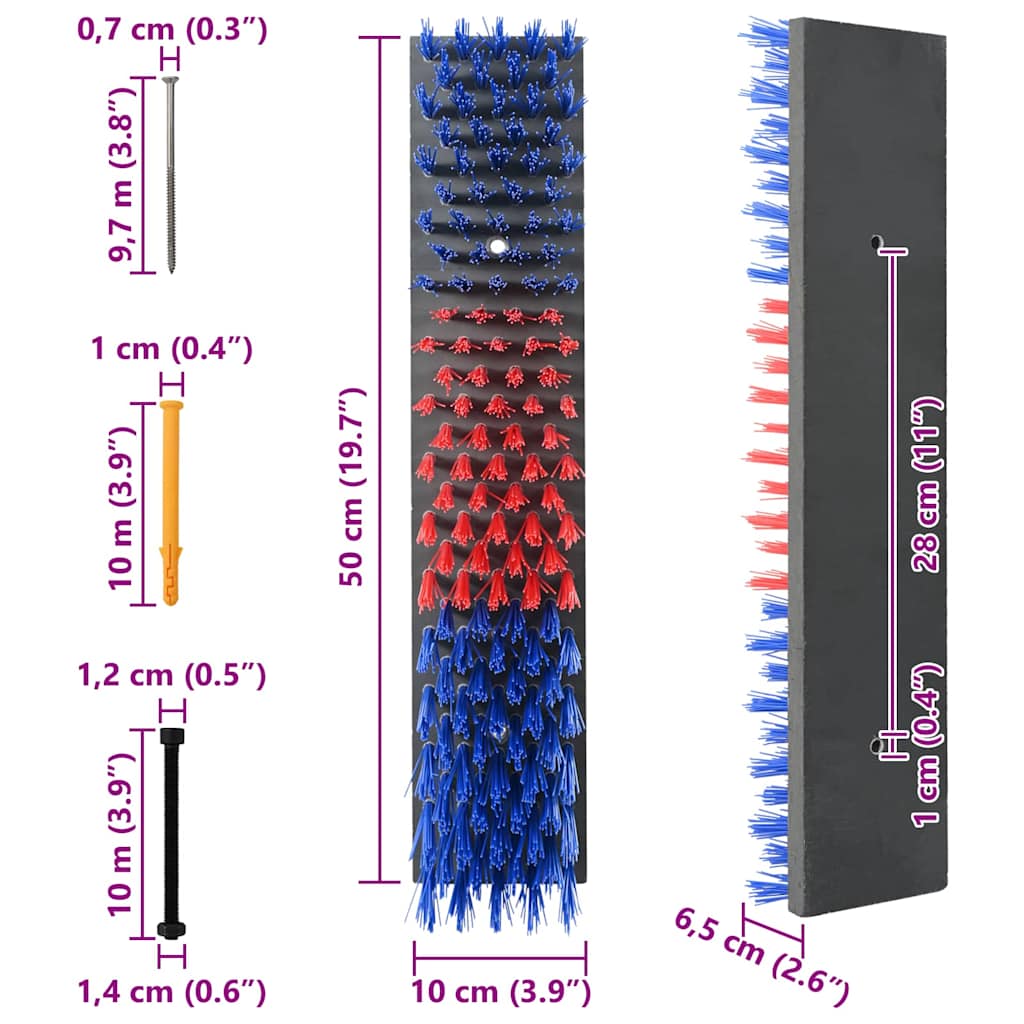 Cattle Brushes Red and Blue 50 x 10 x 6.5 cm Plastic and Steel