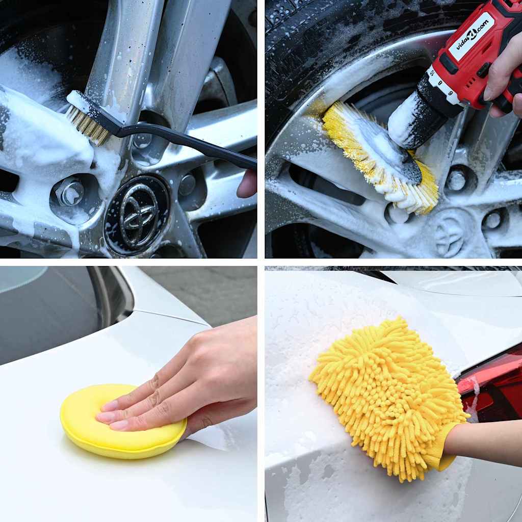 Car Cleaning Brush Set 19 pcs Multi Color NA