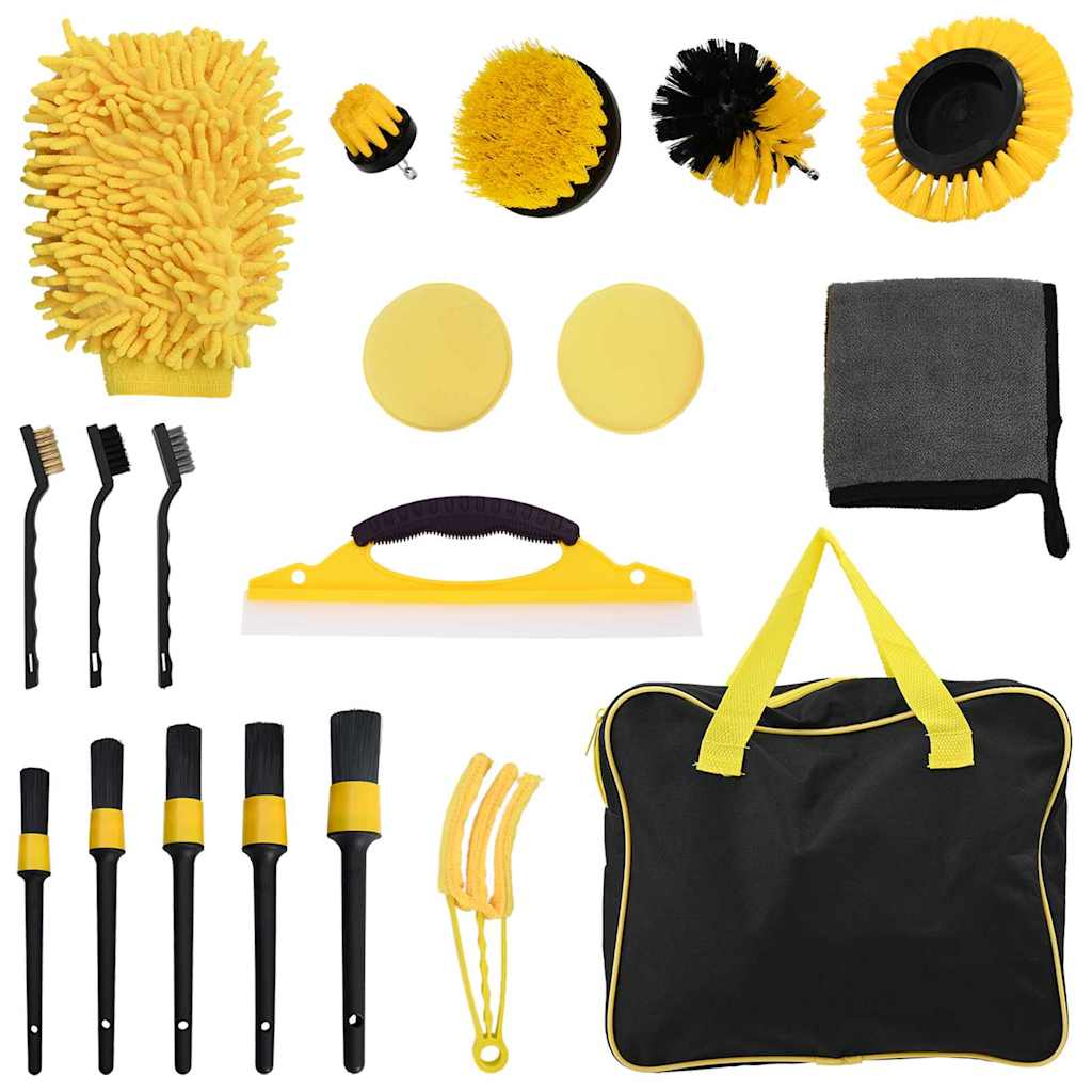 Car Cleaning Brush Set 19 pcs Multi Color NA