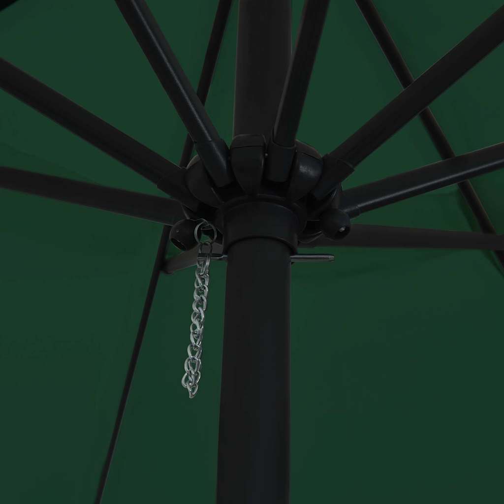 Garden Parasol Green and Black 395 x 395 x 245 cm