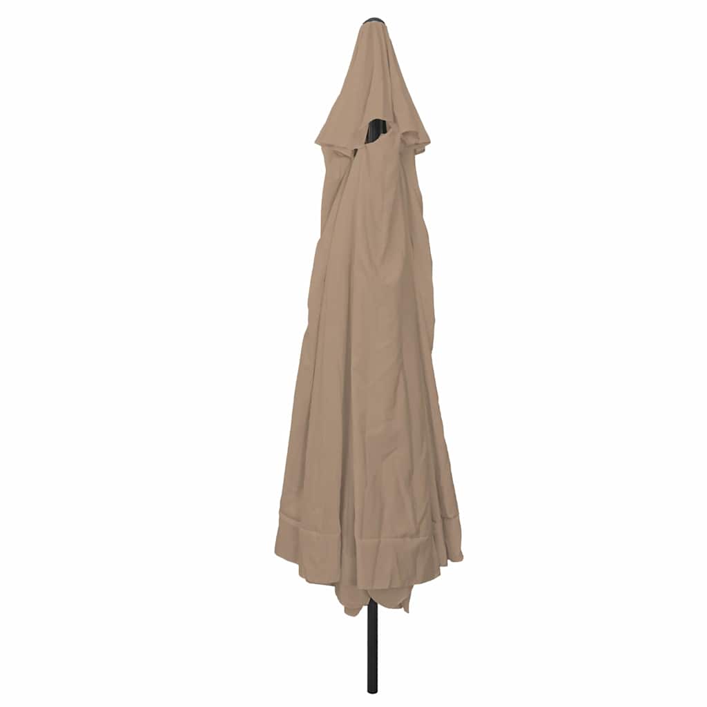 Garden Parasol Taupe and Black 395 x 395 x 245 cm