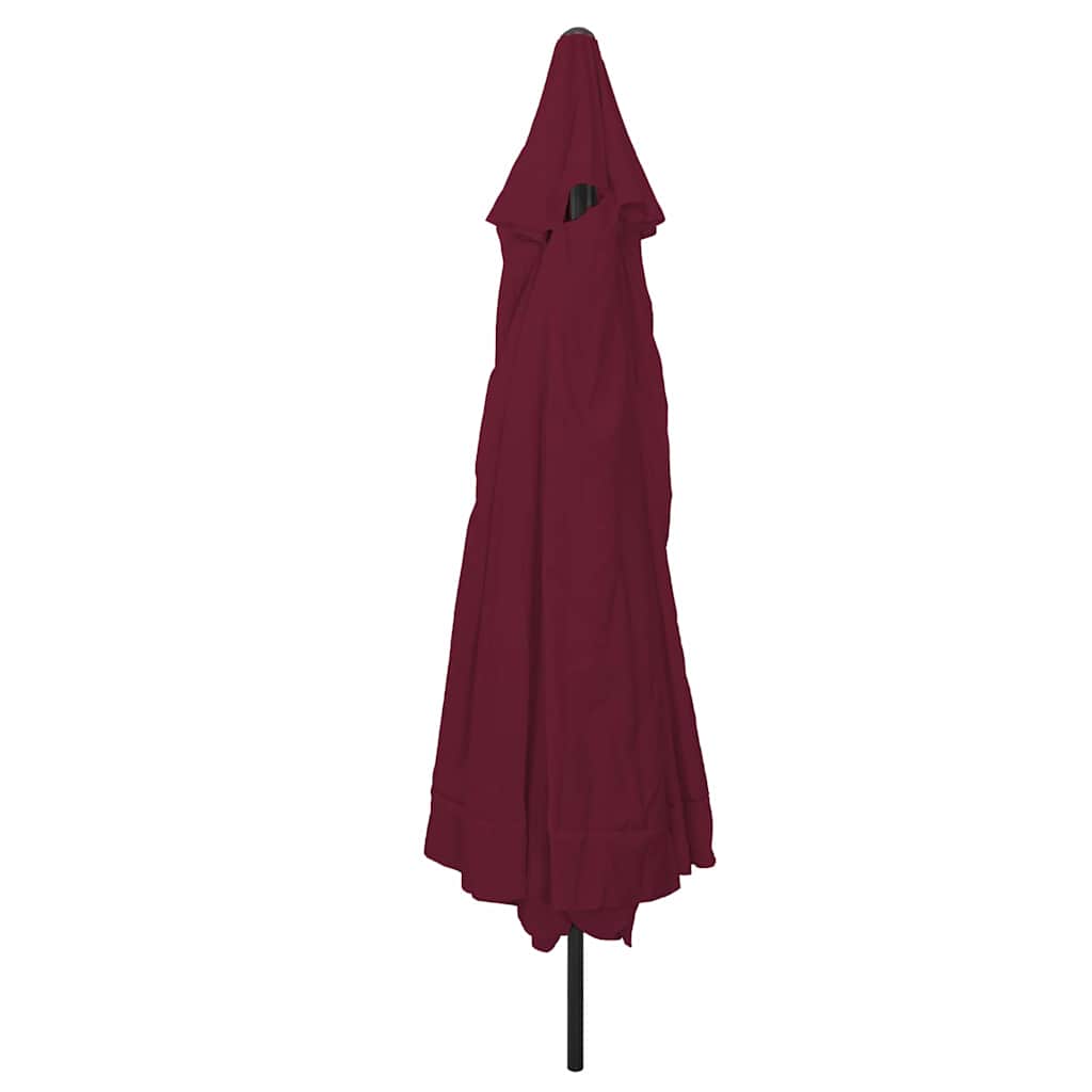 Garden Parasol Red and Black 395 x 395 x 245 cm