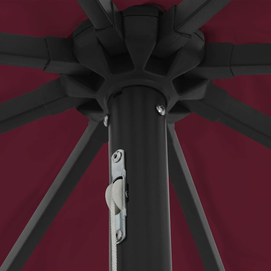 Garden Parasol Red and Black 395 x 395 x 245 cm