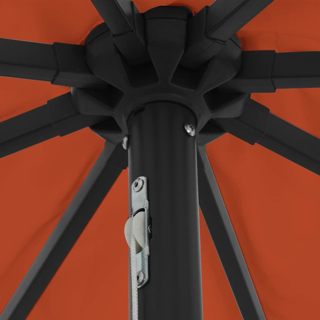Garden Parasol Red and Black 395 x 395 x 245 cm