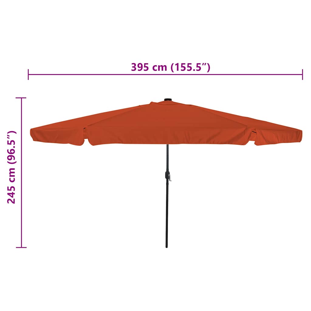 Garden Parasol Red and Black 395 x 395 x 245 cm
