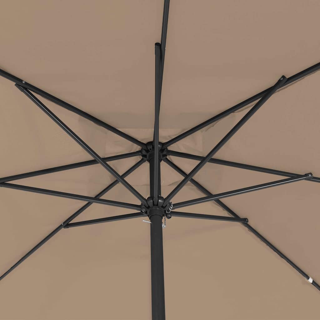 Garden Parasol Taupe and Black 295 x 295 x 245 cm