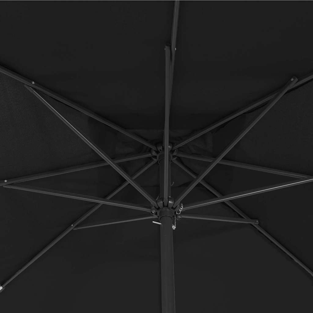 Garden Parasol Black 295 x 295 x 245 cm Polyester and Steel