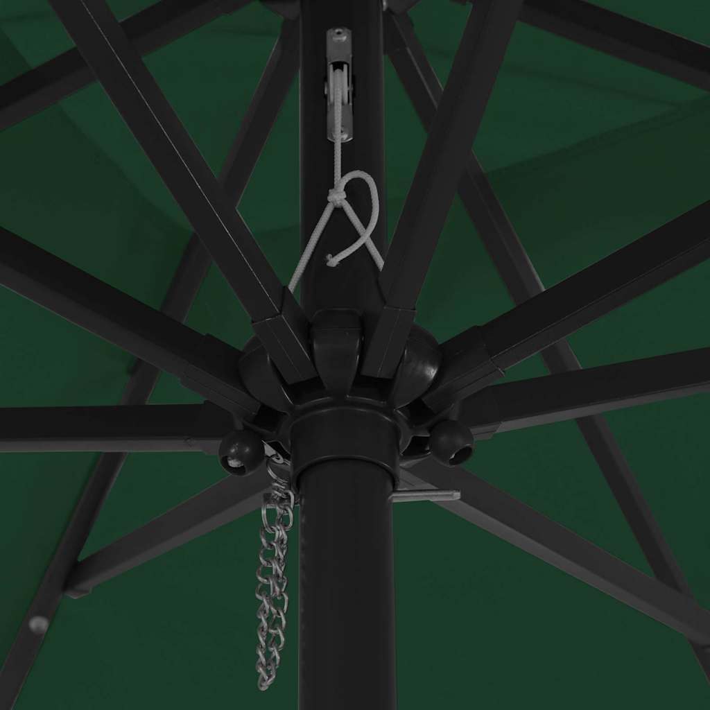 Garden Parasol Green and Black 295 x 295 x 245 cm