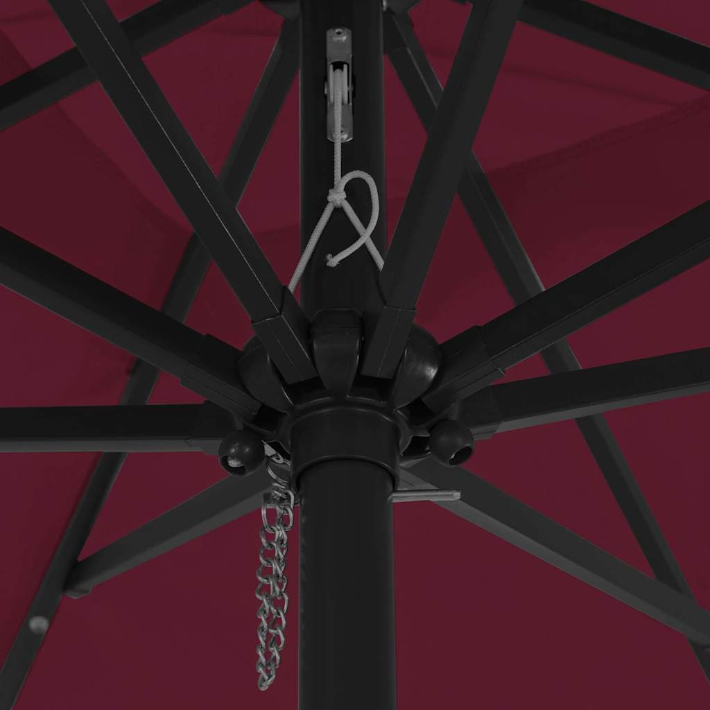 Garden Parasol Red and Black 295 x 295 x 245 cm