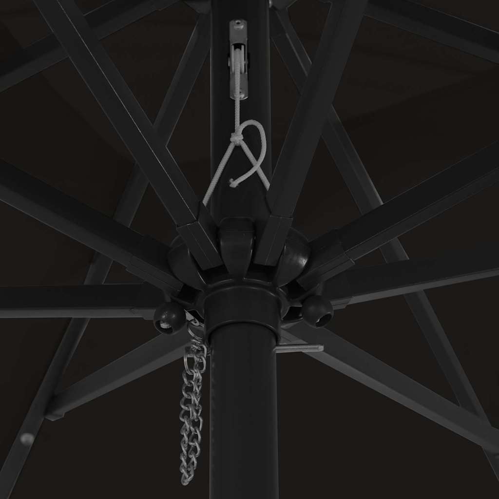 Garden Parasol Black 295 x 295 x 245 cm Polyester and Steel