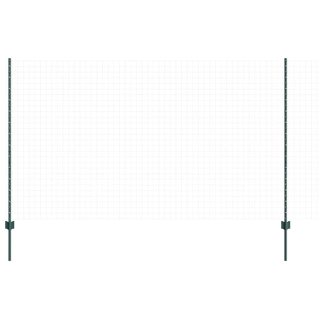 Fence Posts Height Adjustable Manual 44 pcs Green 180 cm Steel