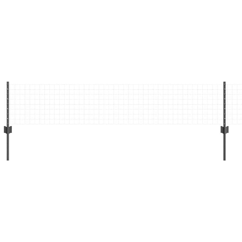 Fence Posts Height Adjustable Manual 22 pcs Grey 80 cm Steel