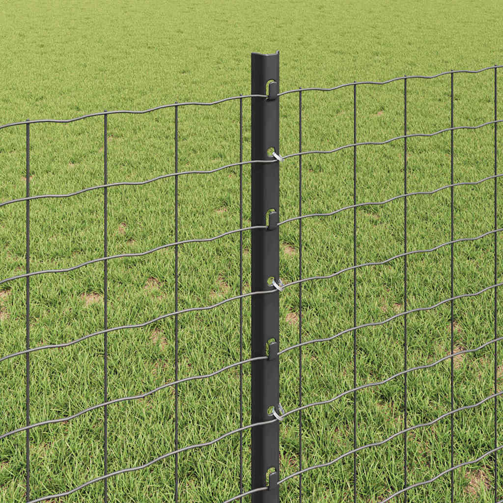 Fence Posts Height Adjustable Manual 44 pcs Grey 120 cm Steel