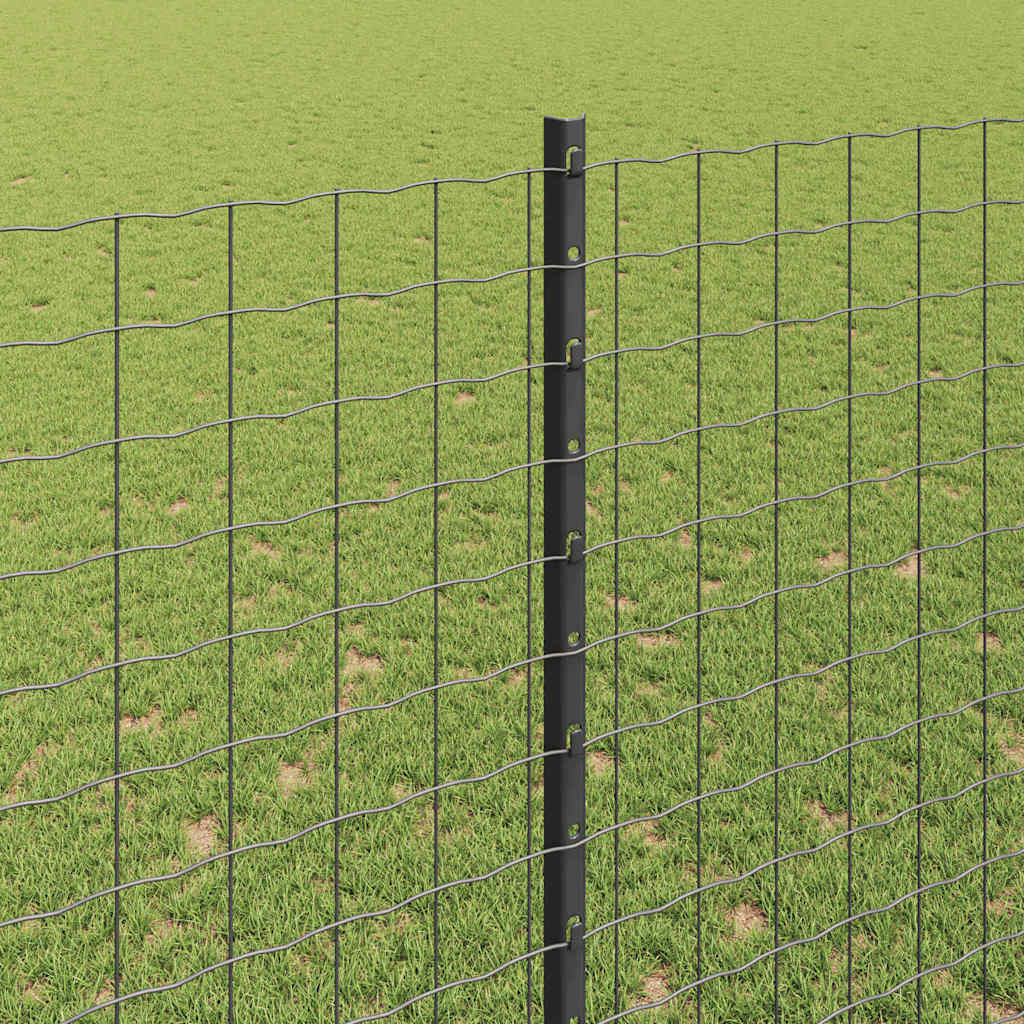 Fence Posts Height Adjustable Manual 88 pcs Grey 200 cm Steel