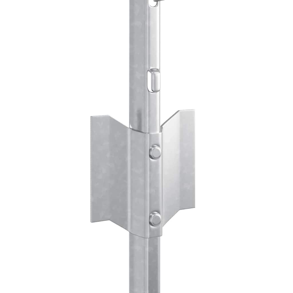 Fence Posts Height Adjustable Manual 22 pcs Silver 120 cm Steel