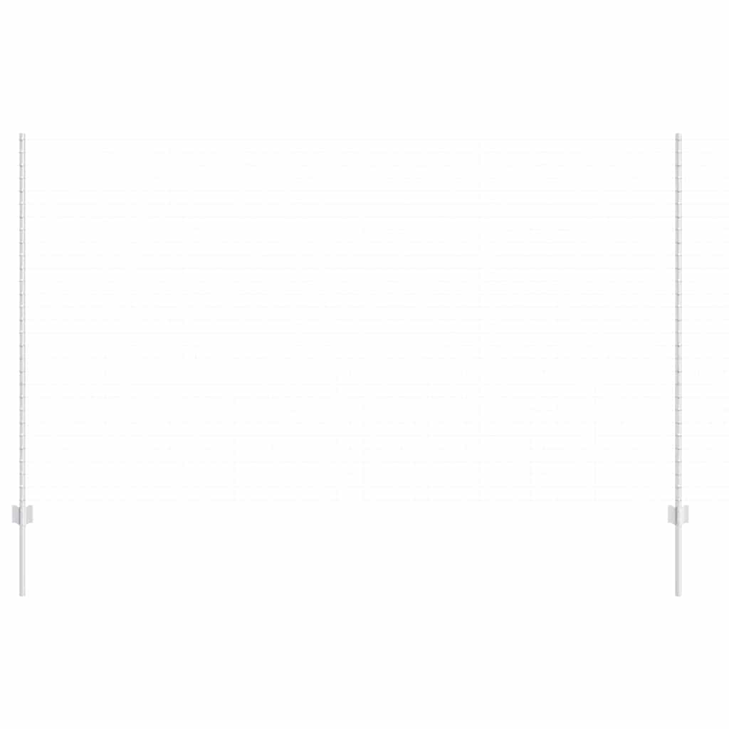 Fence Posts Height Adjustable Manual 44 pcs Silver 200 cm Steel
