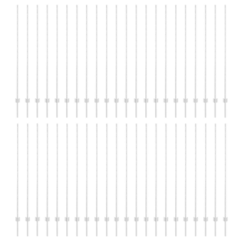 Fence Posts Height Adjustable Manual 88 pcs Silver 200 cm Steel