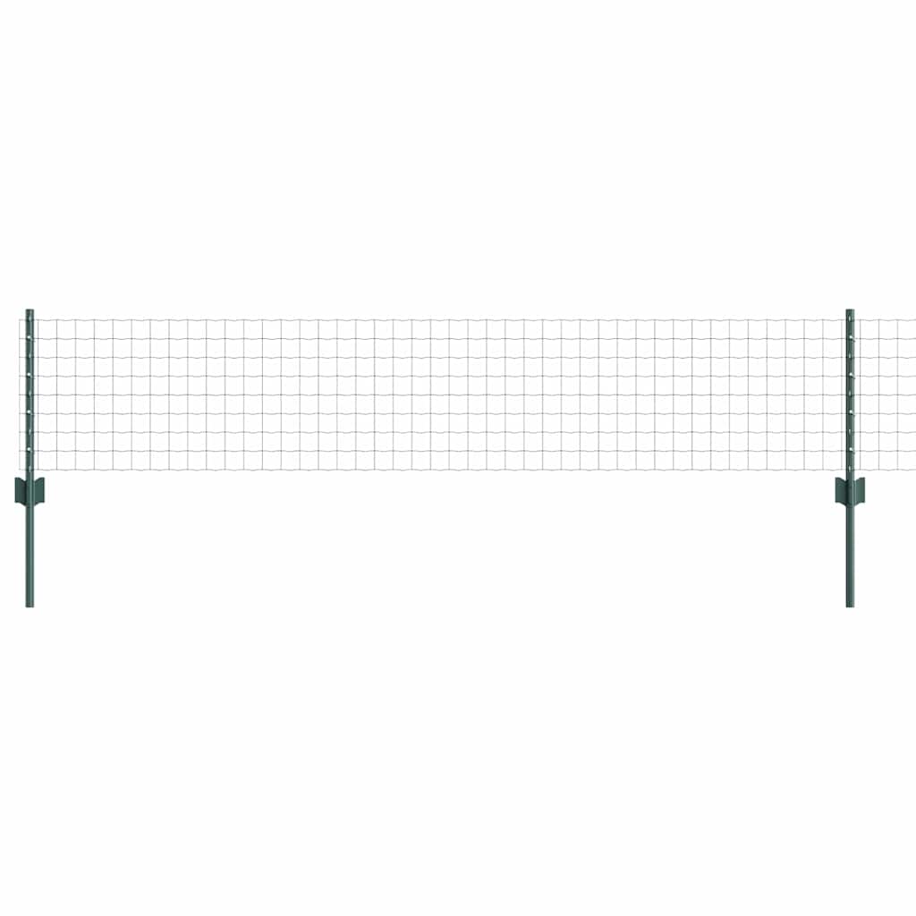 Fence with Posts Green 0.4 x 10 m Steel