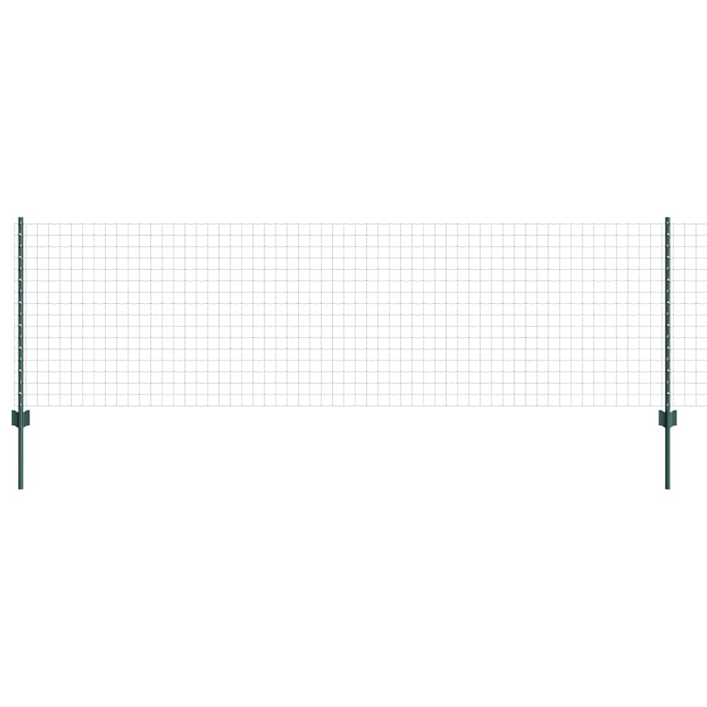 Fence with Posts Green 0.8 x 10 m Steel